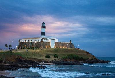 Sunset with lighthose on the shore