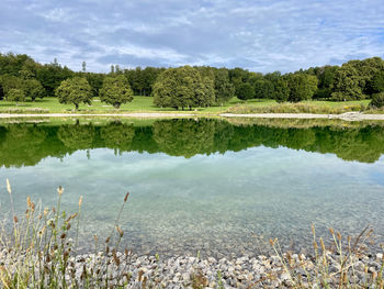 Scenic view of a golf lake