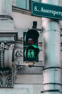 Low angle view of stoplight