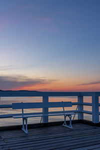 Scenic view of sea against sky at sunset