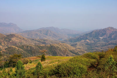 Scenic view of mountains against sky