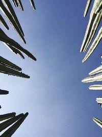 Low angle view of built structure against clear blue sky