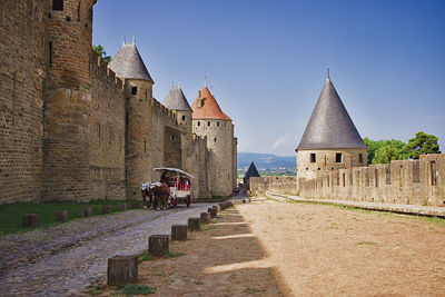 Castle and walled city of carcassonne, south of france, europe