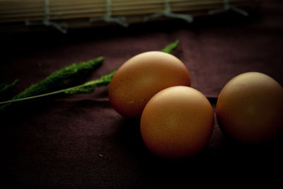 Close-up of fruits on table