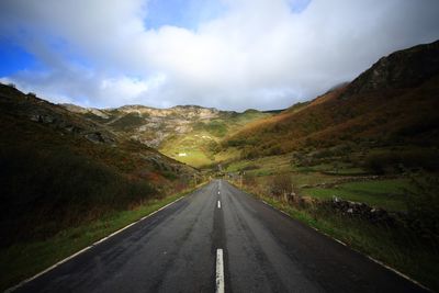 Country road passing through mountains