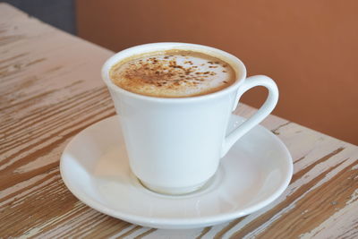 Close-up of coffee on table