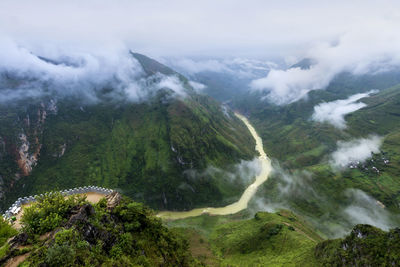 Scenic view of mountains against sky