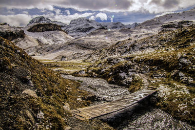 Scenic view of mountains against sky