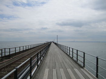 Pier over sea against sky