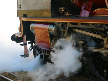 Smoke emitting from train