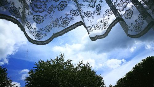 Low angle view of trees against sky