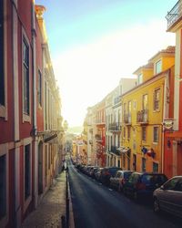 View of city street against sky