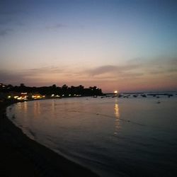 Scenic view of sea against sky at sunset