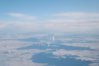 Aerial view of landscape against sky
