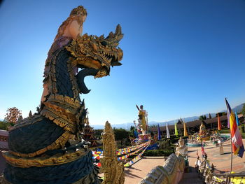 Statue of temple against clear sky