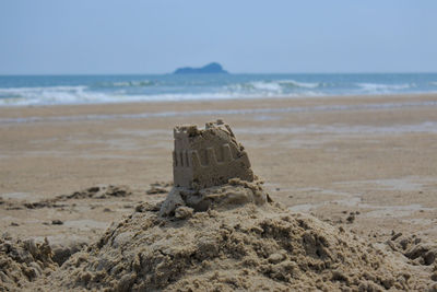 Sandcastle at beach