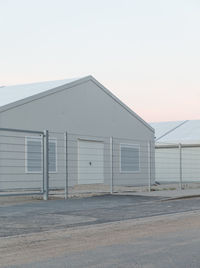 View of barn against clear sky