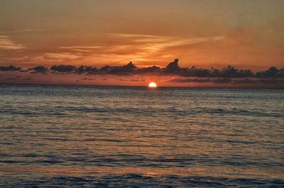 Scenic view of sea during sunset