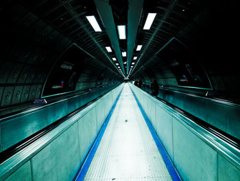 Illuminated moving walking in modern building