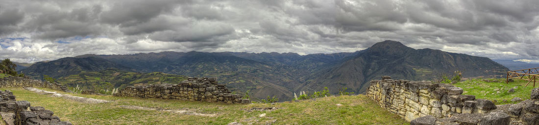 Panoramic view of mountains against sky