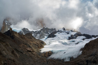 Panoramic view of mountains against sky