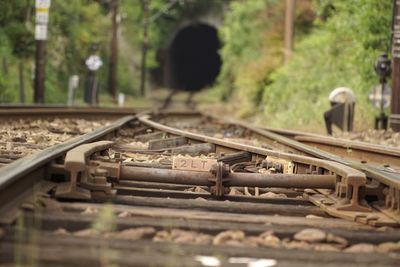 Close-up of railroad tracks