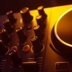 Close-up of audio equipment