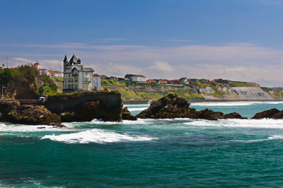 A view of biarritz city in the south of france during a wonderful sunny day