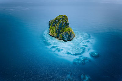 View of rock in sea