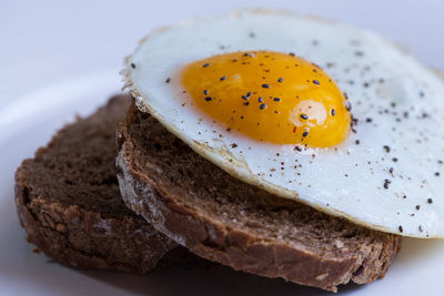 Close-up of bread in plate