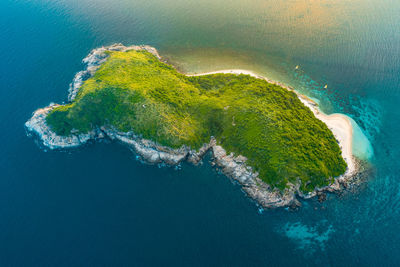 High angle view of island in sea