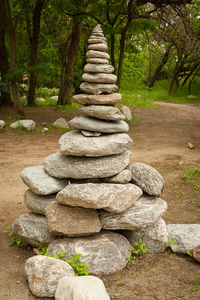 Stack of stones on rock