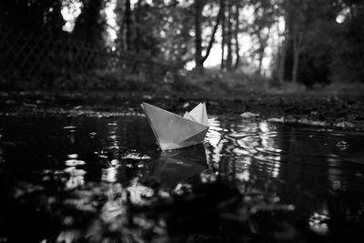 Boat floating on water