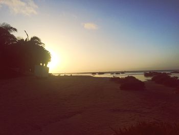 Scenic view of sea at sunset