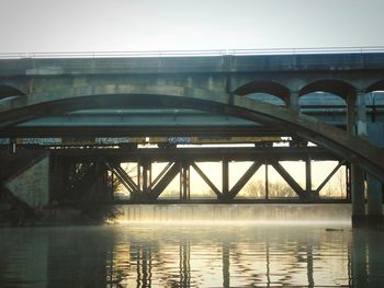 Elevated view of bridge over river