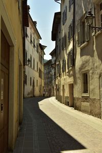 Narrow alley along buildings