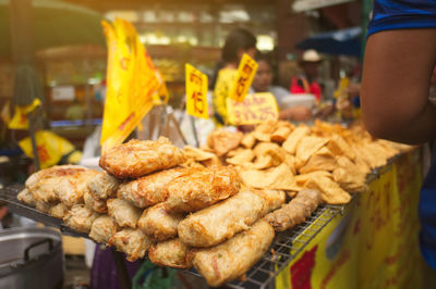 Close-up of hand for sale at market stall