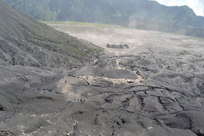 High angle view of volcanic landscape