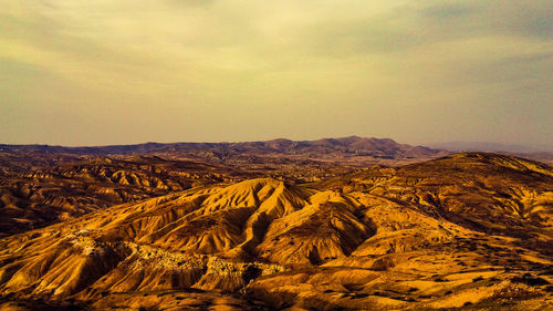 Aerial view of mountain range