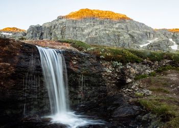 Scenic view of waterfall