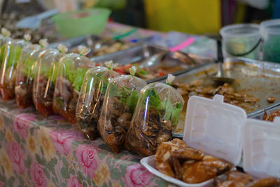 Close-up of food in plate on table