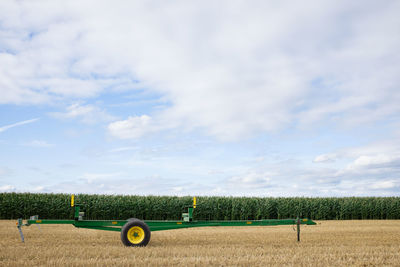 Agricultural field against sky