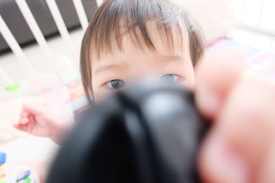 Close-up portrait of cute boy