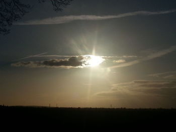 Scenic view of silhouette landscape against sky