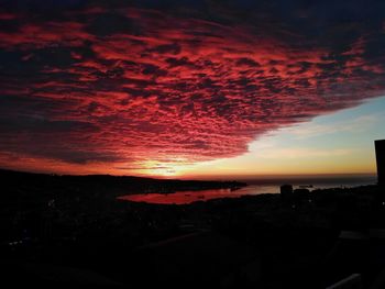 Scenic view of dramatic sky during sunset