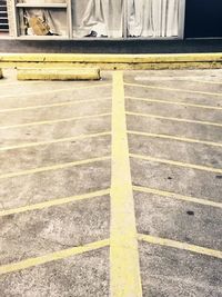 Close-up view of yellow paving stone