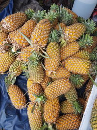 High angle view of fruits for sale in market