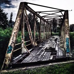 Low angle view of bridge against sky