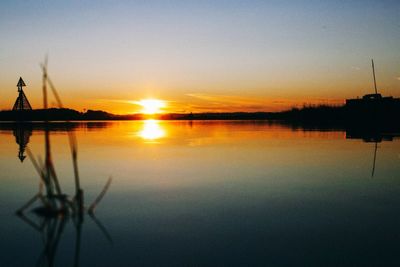 Scenic view of sunset over sea