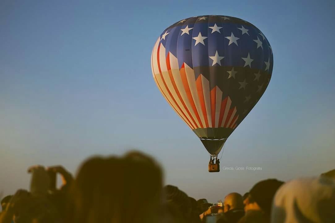 LOW ANGLE VIEW OF HOT AIR BALLOONS